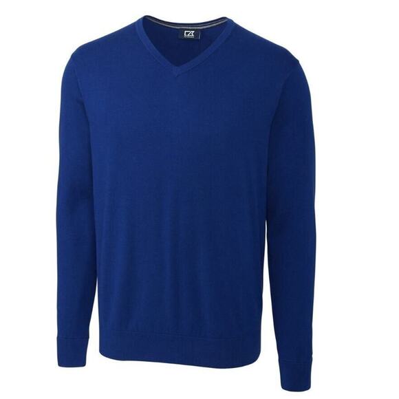 Cutter & Buck Men's Big & Tall Lakemont V-Neck Sweater in Bolt Blue 1XB $100 - Picture 1 of 3